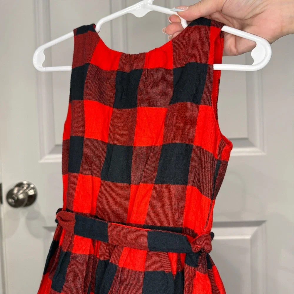 Carter's Toddler Girls Red Black Buffalo Plaid Holiday Sleeveless‎ Dress Size 3T